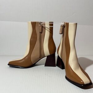 Gianni Bini Brown and Cream Heeled Boots